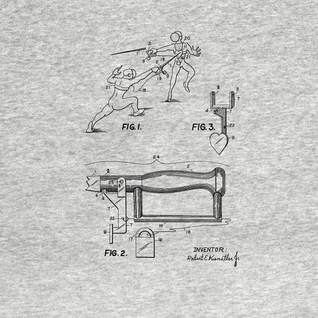 Fencing Sword Vintage Patent Drawing by TheYoungDesigns